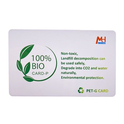 Carte plastique RFID NFC en PETG écologique avec logo personnalisé