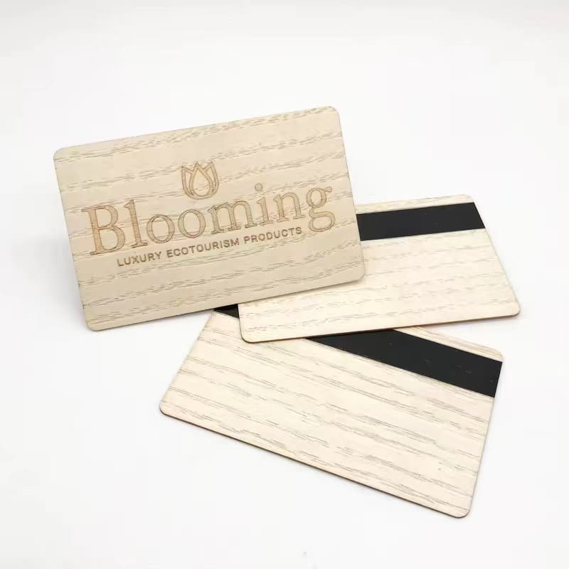 Carte à bande magnétique en bois personnalisée pour carte-clé de chambre d'hôtel
