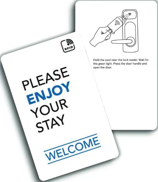 Carte d'accès RFID PVC personnalisée cryptée 13,56 MHz MIFARE 1K/4K pour hôtel