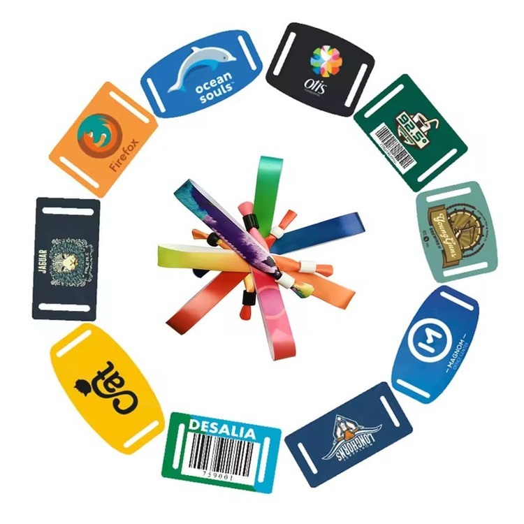 Bracelets tissés jetables NTAG 213 RFID 13,56 MHz NFC pour événements
