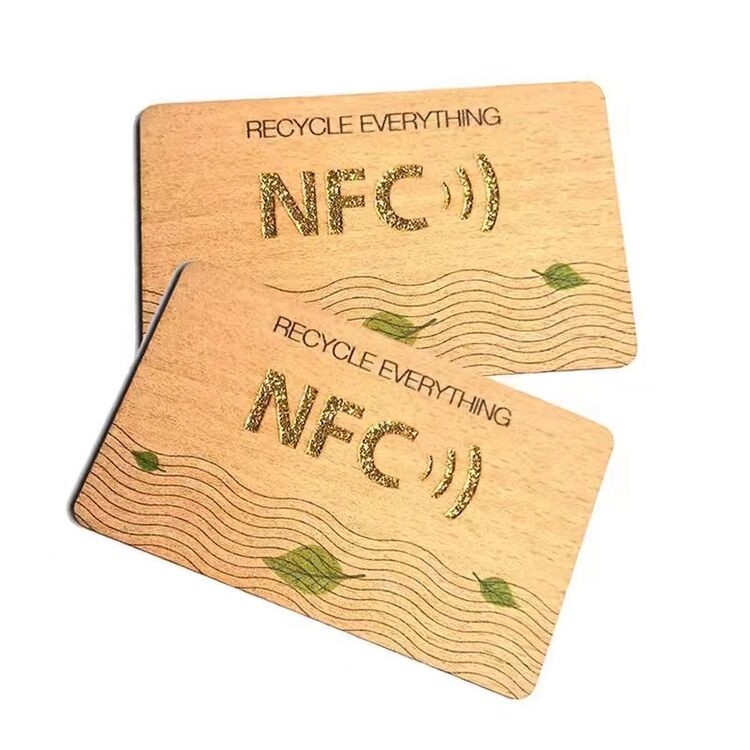 Carte de visite d'hôtel en bois RFID écologique Carte de visite en bambou NFC