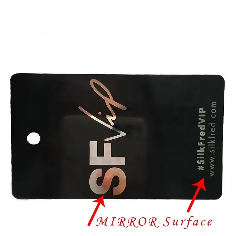 Carte de visite miroir en plastique PVC personnalisée avec impression de logo