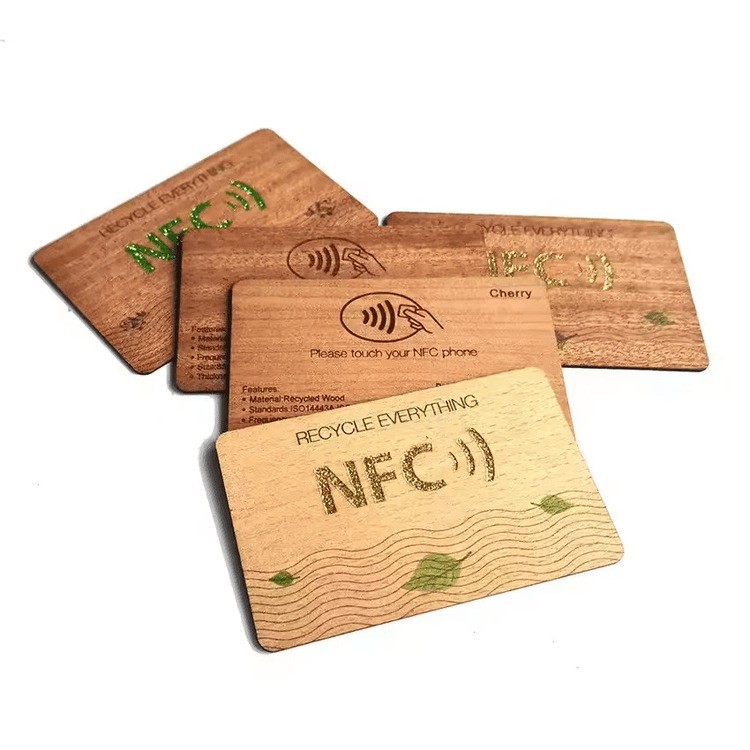 Carte-clé RFID écologique en bois 13,56 MHz, cartes-clés MIFARE Classic 1K pour hôtel