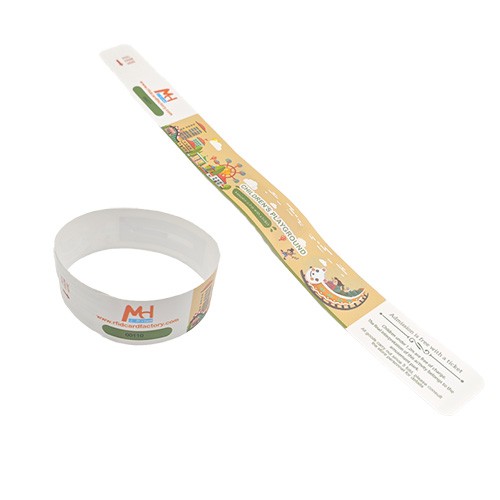 Bracelets en papier PP, logo personnalisé, étanches, pour activités de plein air