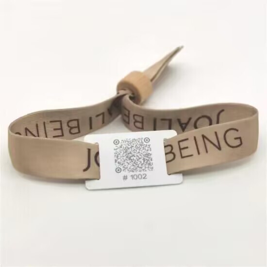 Bracelets en tissu de bambou RFID écologiques personnalisés avec cadenas en bambou