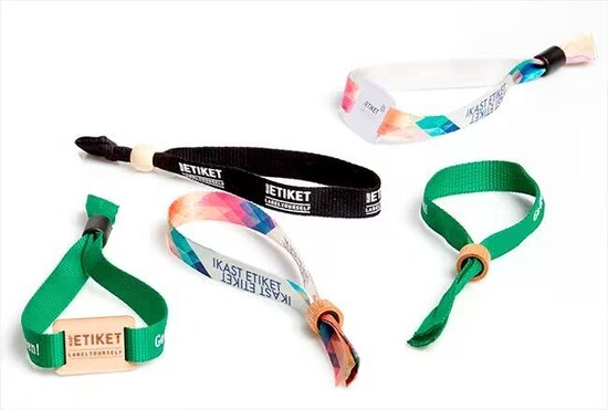 Bracelets en tissu de bambou RFID écologiques personnalisés avec cadenas en bambou