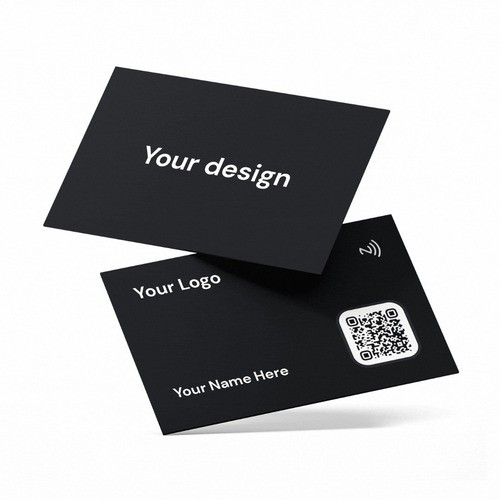 Carte NFC professionnelle RFID imprimable et personnalisée en PVC noir mat pour réseaux sociaux