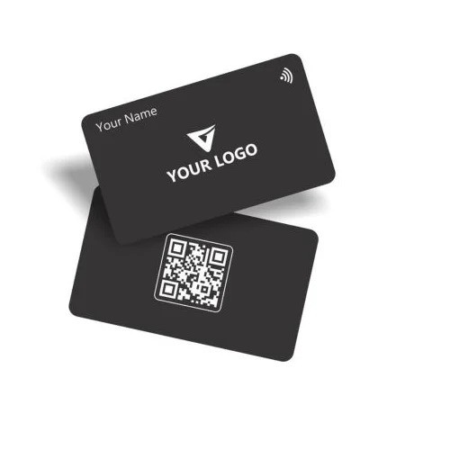 Carte NFC professionnelle RFID imprimable et personnalisée en PVC noir mat pour réseaux sociaux