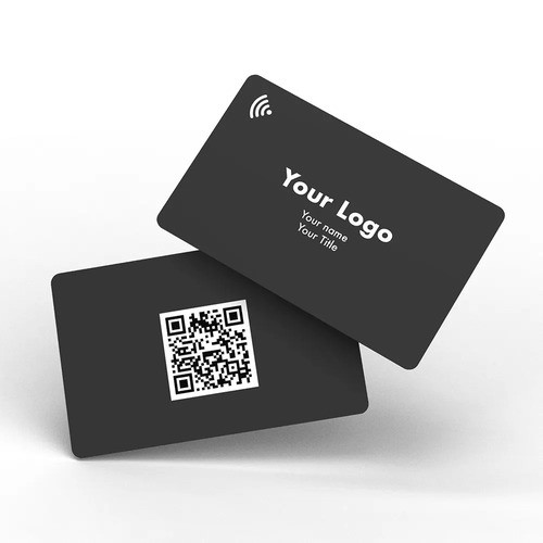 Carte NFC professionnelle RFID imprimable et personnalisée en PVC noir mat pour réseaux sociaux