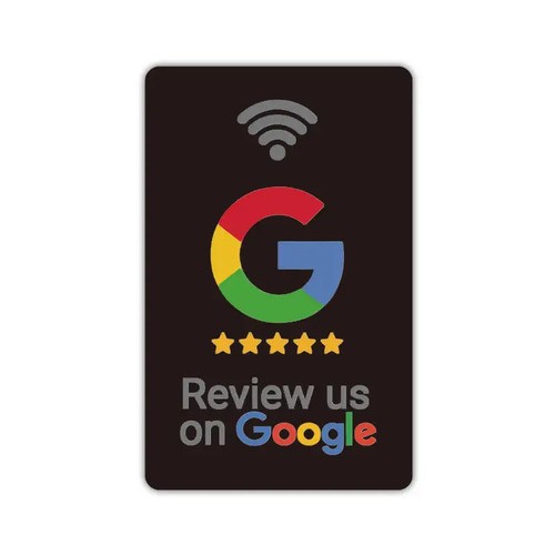 Carte PVC RFID programmable personnalisée, carte d'évaluation Google pour les réseaux sociaux NFC