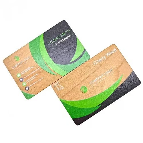 Carte de visite personnalisée CR80 NFC RFID en bois de bambou, contrôle d'accès, carte-clé d'hôtel