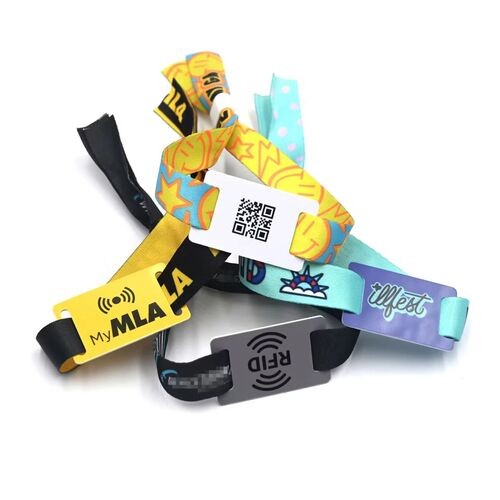 Bracelets en polyester RFID imperméables avec logo personnalisé pour événements