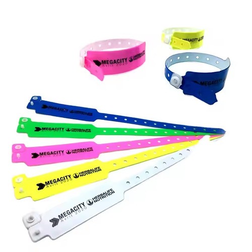 Bracelet en PVC 13,56 MHz jetable et réglable, personnalisé, pour activités de festival
