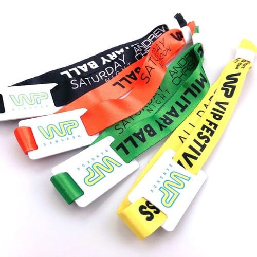 Bracelet en polyester RFID réglable 13,56 MHz pour événements sportifs, festivals de musique et événements sans espèces