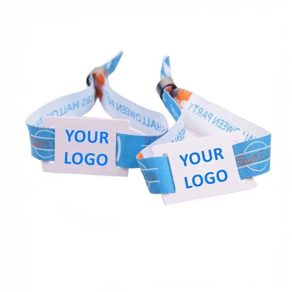 Bracelet en polyester RFID réglable 13,56 MHz pour événements sportifs, festivals de musique et événements sans espèces