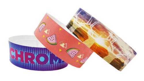 Bracelets en papier jetables pour tickets de contrôle d'accès avec logo personnalisé