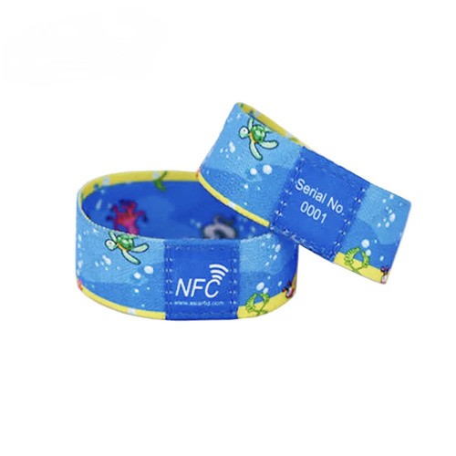 Bracelet élastique RFID avec logo personnalisé pour activités de festival de parc d'attractions