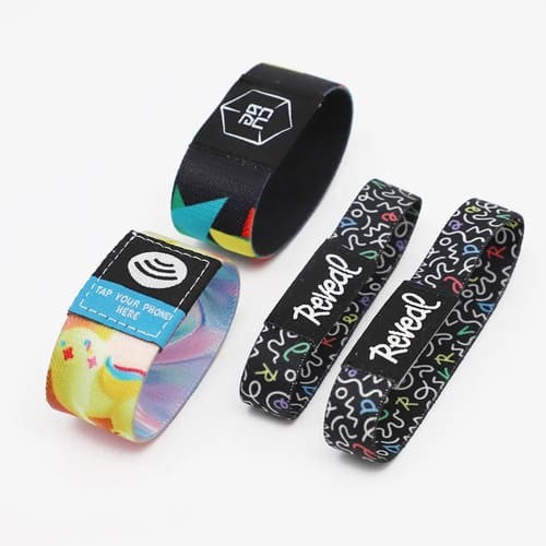 Bracelet élastique RFID avec logo personnalisé pour activités de festival de parc d'attractions