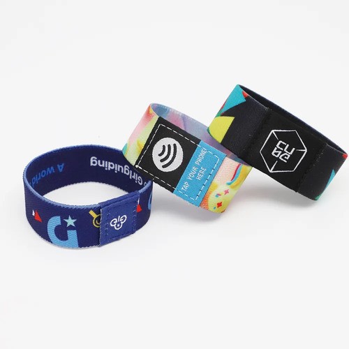 Bracelet élastique RFID avec logo personnalisé pour activités de festival de parc d'attractions
