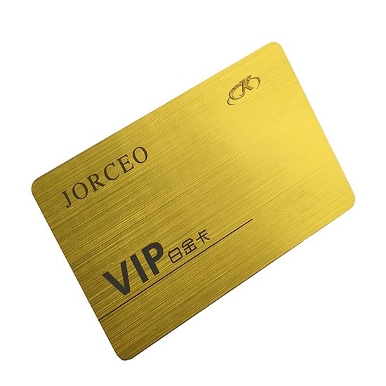 Carte de membre personnalisée en métal brossé RFID, carte de visite