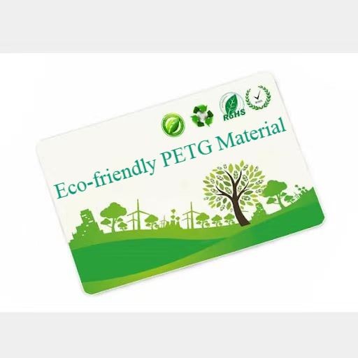 Carte plastique PETG biodégradable avec logo personnalisé RFID, respectueuse de l'environnement
