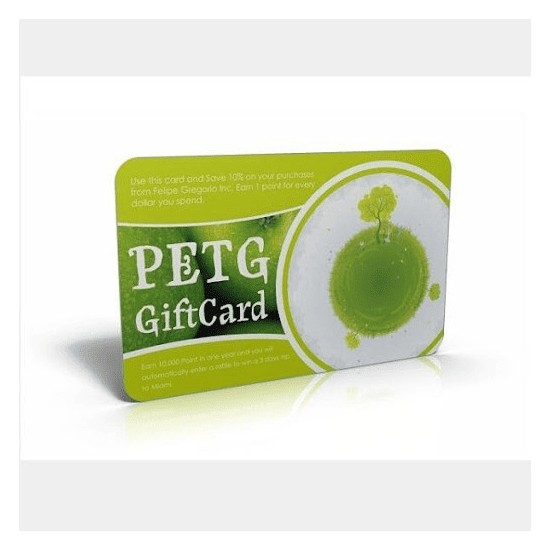 Carte plastique PETG biodégradable avec logo personnalisé RFID, respectueuse de l'environnement