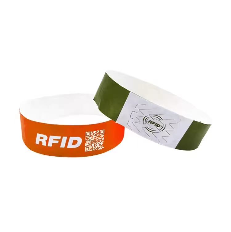 Bracelet en papier RFID jetable pour le contrôle d'accès aux parcs d'attractions