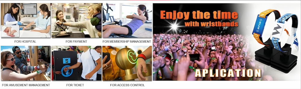 RFID nylon wristband with adjustable strap for events