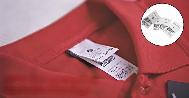 RFID clothing tags used in retail apparel inventory management system