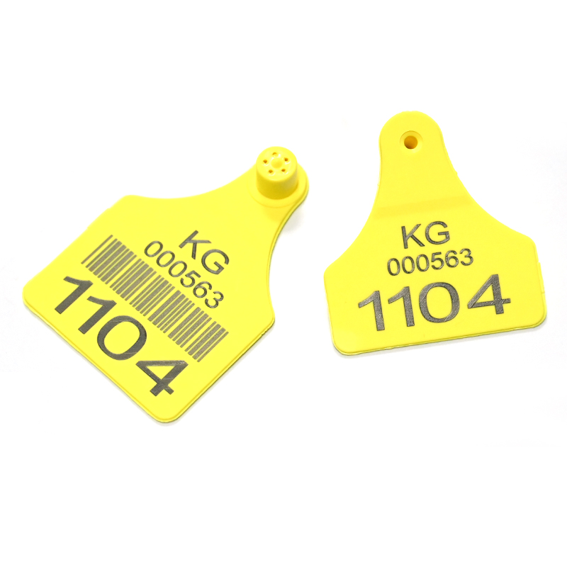 Custom printed RFID livestock ear tags with serial number and logo