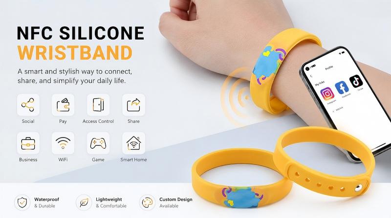 NFC silicone wristband for interactive marketing