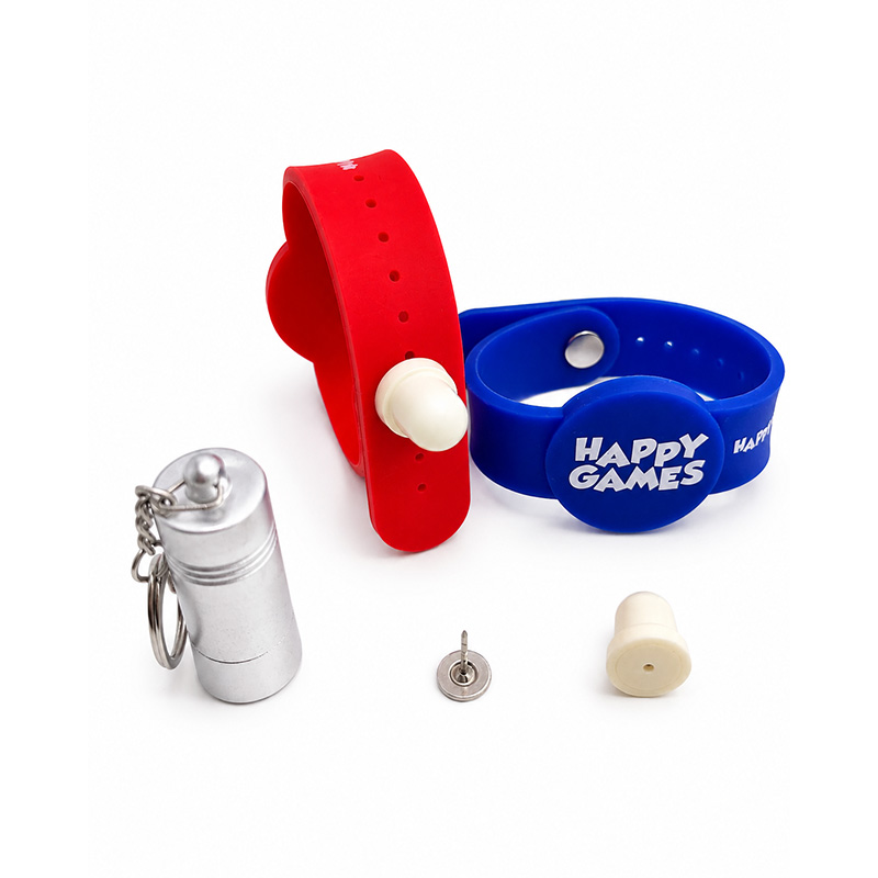 RFID silicone wristband with tamper-proof clasp detail